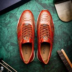 BRESCIA // Python + Calf Leather Sneakers // Antique Cognac (8)