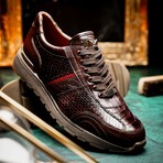 BRESCIA // Python + Calf Leather Sneakers // Brown (8.5)