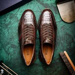 BRESCIA // Python + Calf Leather Sneakers // Brown (8.5)