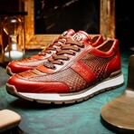 BRESCIA // Python + Calf Leather Sneakers // Antique Cognac (8)