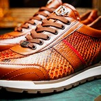 BRESCIA // Python + Calf Leather Sneakers // Honey (8)