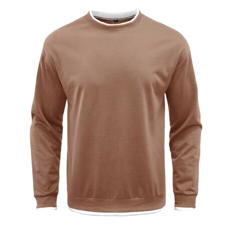 Long Sleeve Layered Crewneck // Khaki (XS)