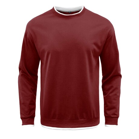 Long Sleeve Layered Crewneck // Wine Red (XS)