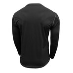 Long Sleeve Henley T-Shirt // Black (S)