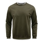 Long Sleeve Layered Crewneck // Army Green (S)
