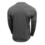 Long Sleeve Henley T-Shirt // Dark grey (S)