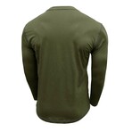 Long Sleeve Henley T-Shirt // Army green (XS)