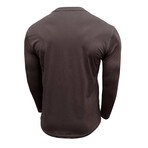 Long Sleeve Henley T-Shirt // Brown (S)