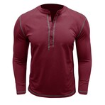 Long Sleeve Henley T-Shirt // Bordo (S)