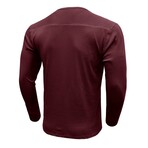 Long Sleeve Henley Ribbed T-Shirt // Bordo (M)