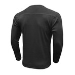 Long Sleeve Henley Ribbed T-Shirt // Dark grey (S)