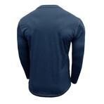 Long Sleeve Henley T-Shirt // Blue (S)