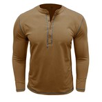 Long Sleeve Henley T-Shirt // Yellow ginger (XS)