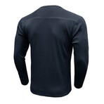 Long Sleeve Henley Ribbed T-Shirt // Dark blue (XS)