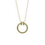 Tiffany & Co. // 18k Yellow Gold T-Circle Diamond Pendant Necklace // 18.11" // Store Display