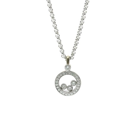 Chopard // 18k White Gold Happy Diamonds Diamond Pendant Necklace // 16.53" // Store Display