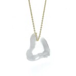 Tiffany & Co. // 18k Yellow Gold Open Heart Lock Crystal Pendant Necklace // 16.92" // Store Display