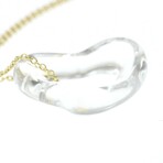 Tiffany & Co. // 18k Yellow Gold Open Heart Lock Crystal Pendant Necklace // 16.92" // Store Display