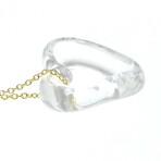Tiffany & Co. // 18k Yellow Gold Open Heart Lock Crystal Pendant Necklace // 16.92" // Store Display