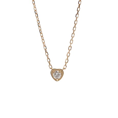 Cartier // 18k Rose Gold D’Amour Heart Diamond Pendant Necklace // 14.96"-16.14" // Store Display