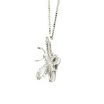Gucci // 18k White Gold Butterfly Diamond Pendant Necklace // 14.96"-16.53" // Store Display