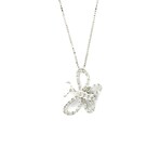 Gucci // 18k White Gold Butterfly Diamond Pendant Necklace // 14.96"-16.53" // Store Display