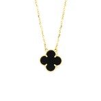 Van Cleef & Arpels // 18k Yellow Gold Vintage Alhambra Onyx Pendant Necklace // 14.56"-16.14" // Store Display