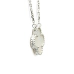 Van Cleef & Arpels // 18k White Gold Vintage Alhambra Mother of Pearl Pendant Necklace // 14.76"-16.14" // Store Display