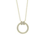 Tiffany & Co. // 18k Yellow Gold T-Circle Diamond Pendant Necklace // 18.11" // Store Display