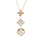 Louis Vuitton // 18k Rose Gold Color Blossom Multi-Motif Diamond + Mother of Pearl Pendant Necklace // 15.15"-17.71" // Store Display