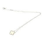 Van Cleef & Arpels // 18k White Gold Vintage Alhambra Mother of Pearl Pendant Necklace // 14.76"-16.14" // Store Display