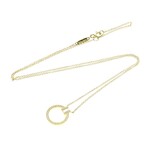 Tiffany & Co. // 18k Yellow Gold T-Circle Diamond Pendant Necklace // 18.11" // Store Display