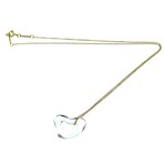 Tiffany & Co. // 18k Yellow Gold Open Heart Lock Crystal Pendant Necklace // 16.92" // Store Display