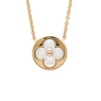 Louis Vuitton // 18k Rose Gold Monogram Sun Mother of Pearl Pendant Necklace // 14.56"-16.14" // Store Display