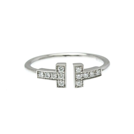Tiffany & Co. // 18k White Gold T-Wire Diamond Ring // Ring Size: 7 // Store Display