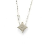 Louis Vuitton // 18k White Gold Star Blossom BB Diamond + Onyx Pendant Necklace // 16.14" // Store Display