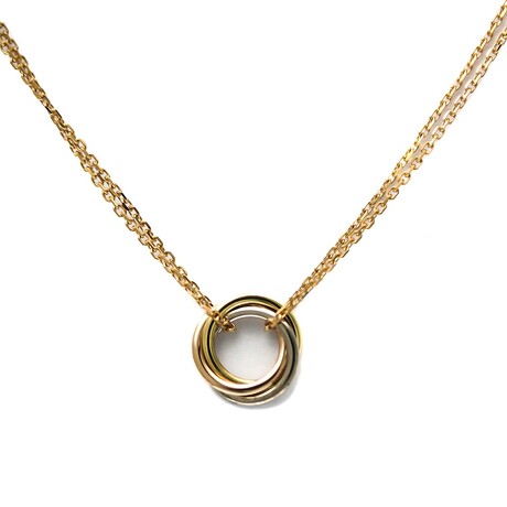 Cartier // 18k Rose Gold + 18k White Gold + 18k Yellow Gold Sweet Trinity Pendant Necklace // 14.56"-16.14" // Store Display