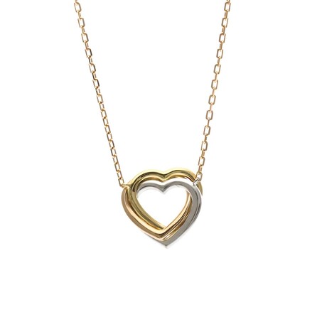 Cartier // 18k Rose Gold + 18k White Gold + 18k Yellow Gold Trinity Diamond Heart Pendant Necklace // 14.96"-16.14" // Store Display