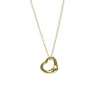 Tiffany & Co. // 18k Yellow Gold Open Heart Pendant Necklace // 15.74" // Store Display