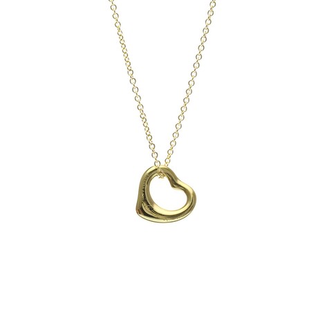 Tiffany & Co. // 18k Yellow Gold Open Heart Pendant Necklace // 15.74" // Store Display