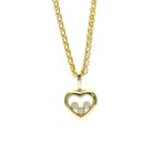 Chopard // 18k Yellow Gold Happy Diamonds Floating Diamond Pendant Necklace // 16.53" // Store Display