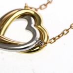 Cartier // 18k Rose Gold + 18k White Gold + 18k Yellow Gold Trinity Diamond Heart Pendant Necklace // 14.96"-16.14" // Store Display