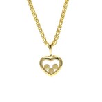 Chopard // 18k Yellow Gold Happy Diamonds Floating Diamond Pendant Necklace // 16.53" // Store Display