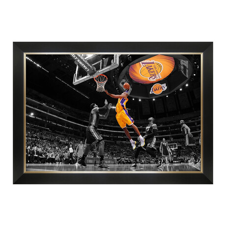 Kobe Bryant Dunking On LeBron James // Framed Canvas - LA Lakers vs MIA Heat