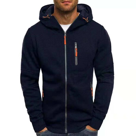 Full Zip Hoodie // Navy Blue (XS)