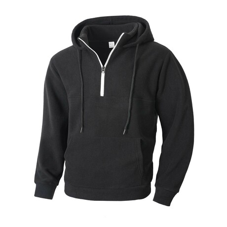 1/4 Zip Hoodie // Black (XS)