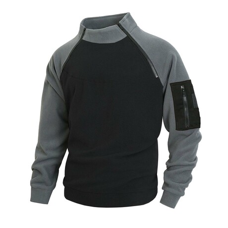 Color Block Tactical Sweatshirt // Dark Grey (XS)
