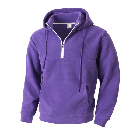 1/4 Zip Hoodie // Purple (XS)