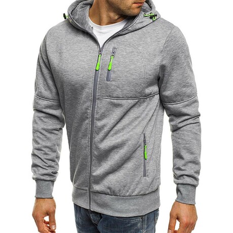 Full Zip Hoodie // Light Grey (XS)