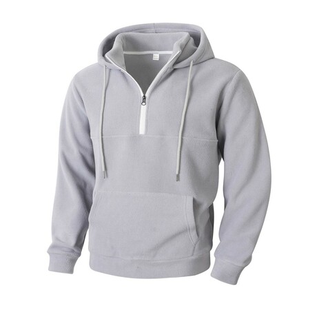 1/4 Zip Hoodie // Light Grey (XS)